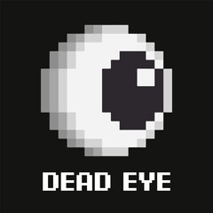 editable pixel vector Illustration of Dead Eye, good for sticker, clip art, icon, logo, game assets, etc.