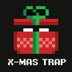 Fototapeta premium editable pixel vector Illustration of Gift Monster, good for sticker, clip art, icon, logo, game assets, etc.
