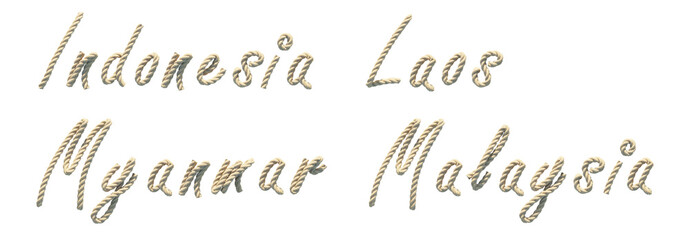 Nation alphabet ,rope alphabet capslock alpabet isolate, transparent rope alphabet, font transparent