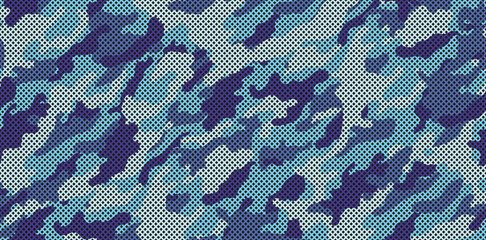 Camouflage texture seamless pattern with triangle grid. Vector camouflage pattern for clothing design. Trendy camouflage military pattern. 