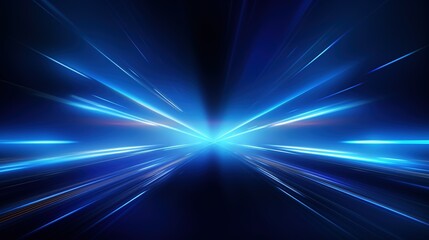 Energy technology concept. Digital image of light rays, stripes lines with blue light background