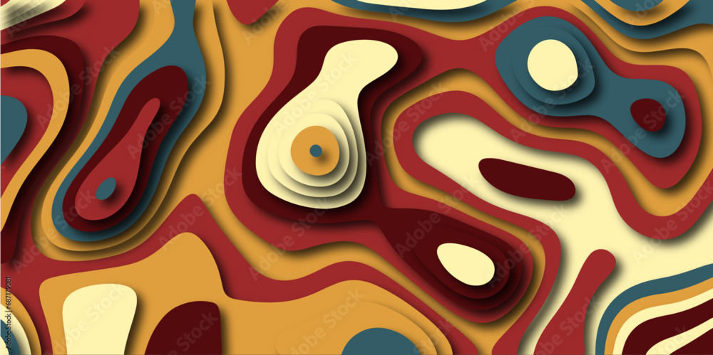 Aufkleber abstract colorful paper cut background design .abstract vector seamless pattern with shadows trendy 
