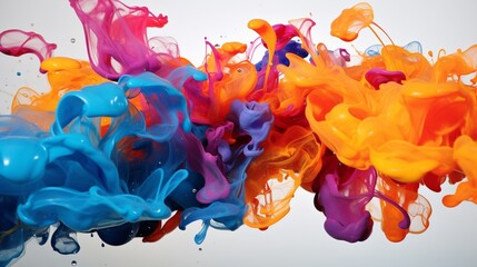 An abstract composition of colorful ink swirling in water, creating a mesmerizing and fluid display of vibrant pigments.
