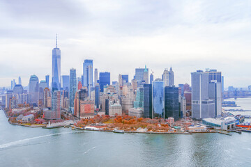 Vista mozzafiato dello skyline di New York City dall'alto