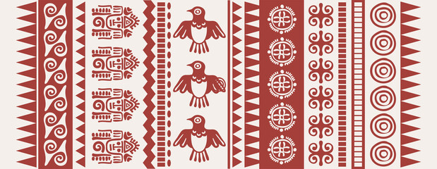 Rectangular Navajo ornament design. American Indian ornament, boho style. Design for towel, scarf, mat, yoga mat, scarf, banner