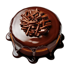 Chocolate Fondant Cake Isolated on Transparent or White Background, PNG