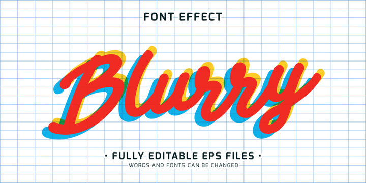 editable vector with multicolored overlay text effect