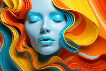 abstract head comes from a homogeneous mass