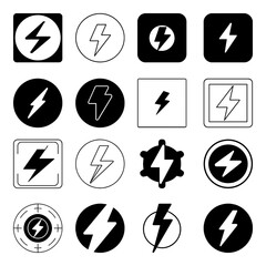 Set of bolt icon. Pictogram vector design.