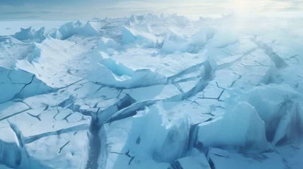 Deurstickers Melting glaciers of Antarctica Cracks in the ice © doly dol