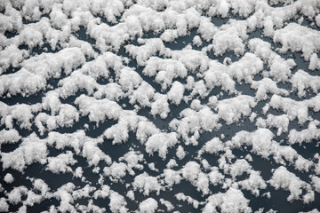 Snowy Blizzard Background: Grey Transport Vehicle Wall Texture for Wintry Scenes