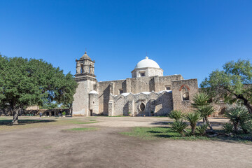 view to mission conception at San Antonio mission trail, an Unesco world heritage site.