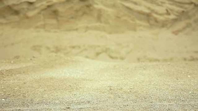 suitcase close up. suitcase and desert. a man walks through the desert.. High-quality shooting in 4K format