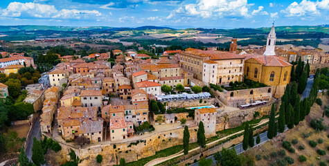 Aerial view of Pienza, Tuscany, Italy - obrazy, fototapety, plakaty