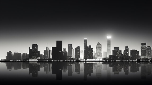 Black and White Photo of City
