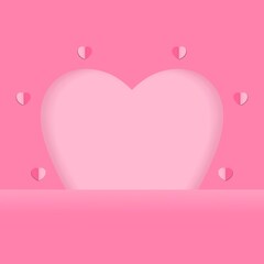 Pink heart love valentines day background 