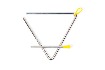 Metal triangle, percussion musical instrument, easy to use for orchestras and ensembles.