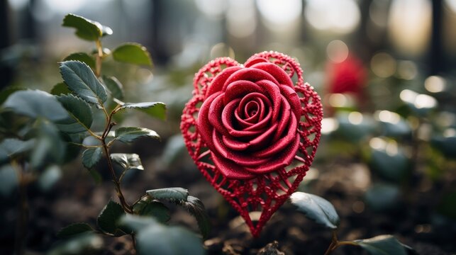 Valentine Red Heart Rose Love Letter, Background Image, Desktop Wallpaper Backgrounds, HD