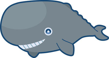 かわいいマッコウクジラのイラスト