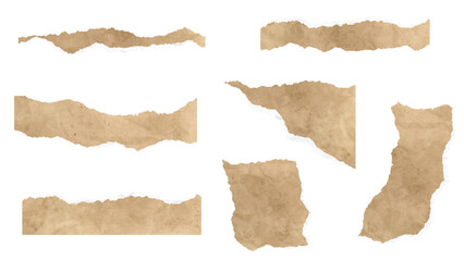 Piece of paper in png. Wrinkled texture. transparent background. Cut paper. Color.