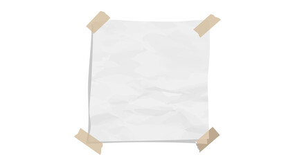 Piece of paper in png. Adhesive tape. Wrinkled texture. transparent background. Cut paper. Color.