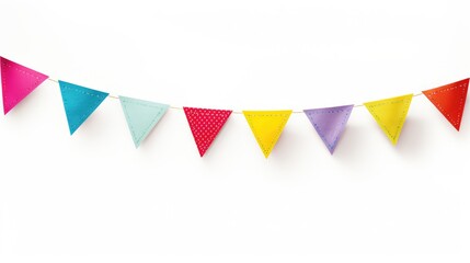 Fototapeta premium Festive colorful flag garlands illustration.