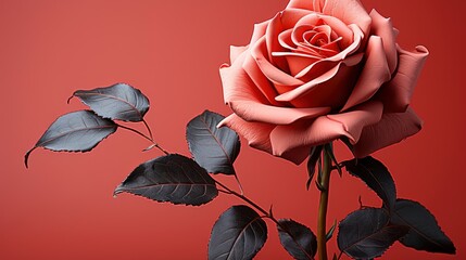Rosebud On Red Background, Background Image, Desktop Wallpaper Backgrounds, HD