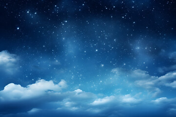 A night sky filled with stars and clouds