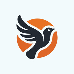 A logo of a flying bird, vector illustration