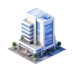 modern building on the png transparent background, easy to decorate projects.