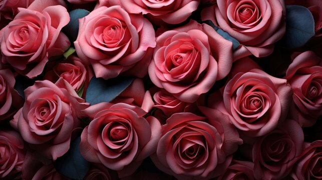 Pink Red Roses Leaves Aluminium Box, Background Image, Desktop Wallpaper Backgrounds, HD