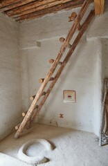 A recreation of an ancient Neoloithic house from Catal Hoyuk, Turkey