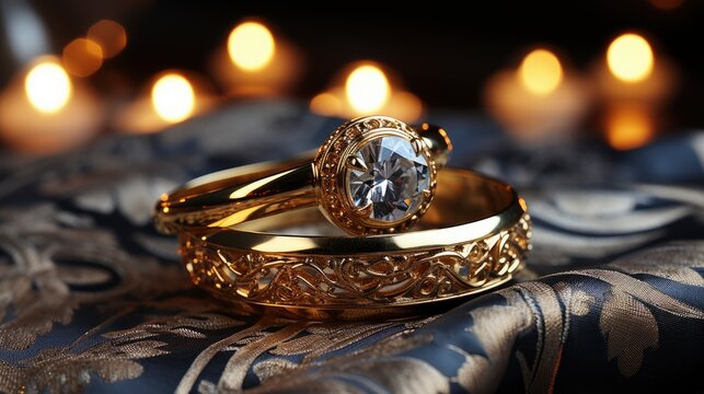 Precious Wedding Gold Rings Engagement Bride, Background Image, Desktop Wallpaper Backgrounds, HD