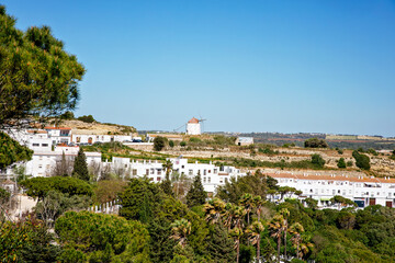Beautiful view on Vejer de la Frontera, Spain, Andalusia region, Costa de la Luz, Cadiz district, White Towns, Iberian Peninsula, Old town. Ruta de los Pueblos Blancos