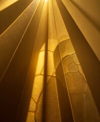 Obraz premium Golden light rays effect with abstract geometric shapes