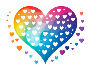 Rainbow illustration of colorful valentine heart