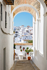 Beautiful streets of Vejer de la Frontera, Spain, Andalusia region, Costa de la Luz, Cadiz district, White Towns, Iberian Peninsula, Old town. Ruta de los Pueblos Blancos © Irina Schmidt