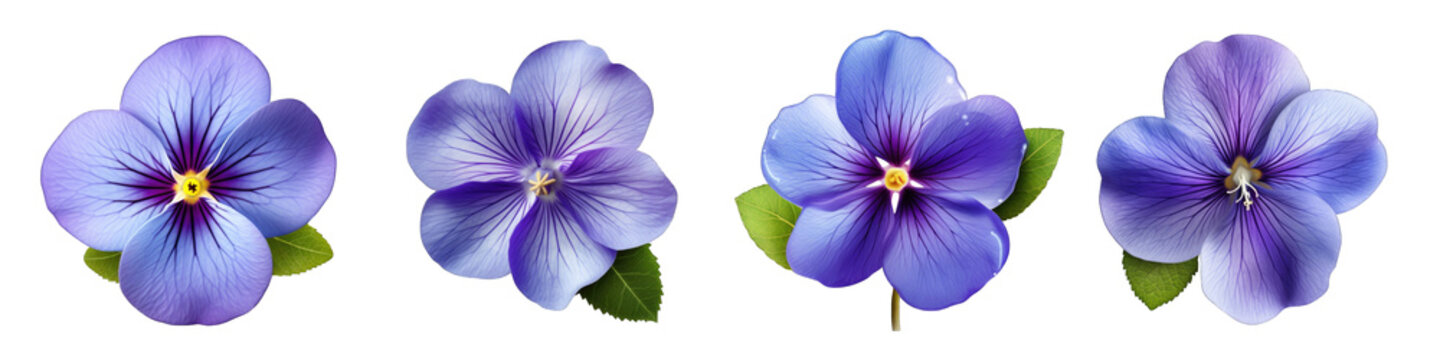 Common Blue Violet flower clipart collection, vector, icons isolated on transparent background