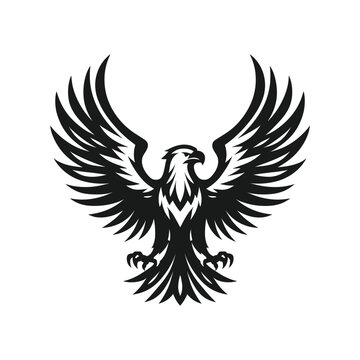 Majestic Eagle Logo Vector Illustration Silhouette