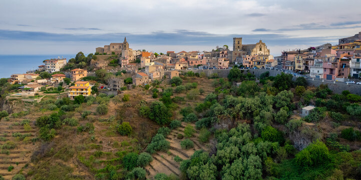 Medieval hilltop town of Forza d'Agro, Messina, Sicily, Italy