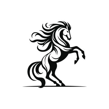 Horse logo silhouette, vector illustration