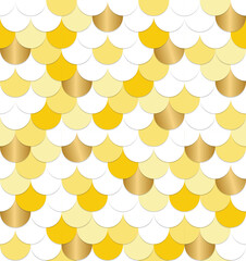 Yellow, gold and white fish scales, Seamless pattern, Fish scales background texture © LeonART