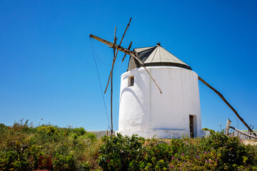 Old mill of Vejer de la Frontera, Spain, Andalusia region, Costa de la Luz, Cadiz district, White Towns, Iberian Peninsula, Old town. Ruta de los Pueblos Blancos