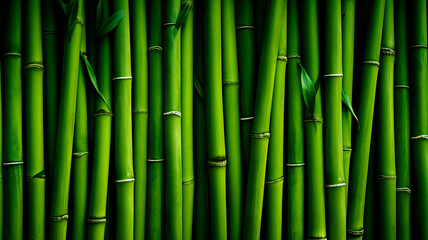 Obraz premium Fresh green bamboo texture. Generative AI