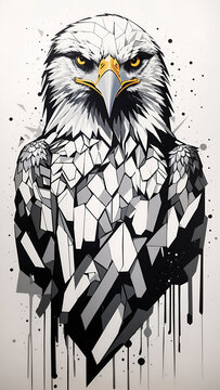 Abstract Eagle Artwork Geometric Acrylic Painting Colorful Background Digital Art Design