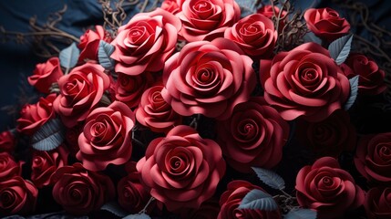 Dry Red Roses Fluffy Soft Heart, Background Image, Desktop Wallpaper Backgrounds, HD