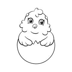 Coloring page for kids. Digital stamp. Cartoon style character. Vector illustration isolated on white background.