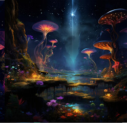 Fototapeta premium mysteries landscape, ai, generated, ai generated