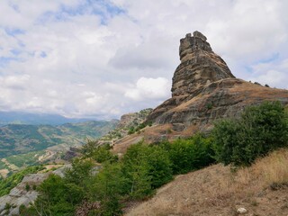 Unique rock formation Guri i Kamjes in Mokra highlands, Albania.