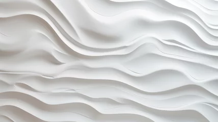 Deurstickers Plain white ceramic texture. Generative AI © Юрий Маслов